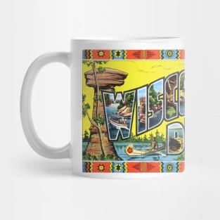 Wisconsin Dells - Vintage Large Letter Postcard Mug